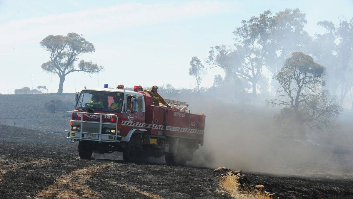 Firefighters at the Blampied fire which burnt out 37 hectares.