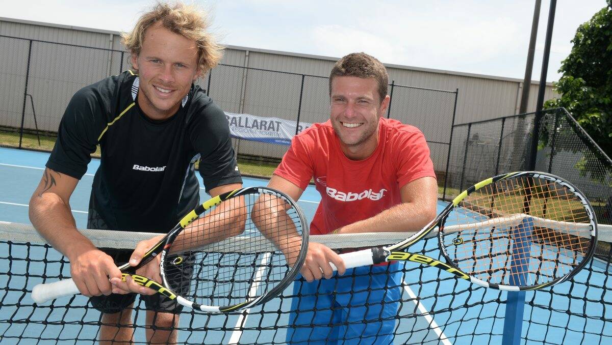 Yvonnick L’Hurriec and Vincent Stouff are in Ballarat for the Ballarat Open Gold AMT Tennis Tournament. PICTURE: KATE HEALY