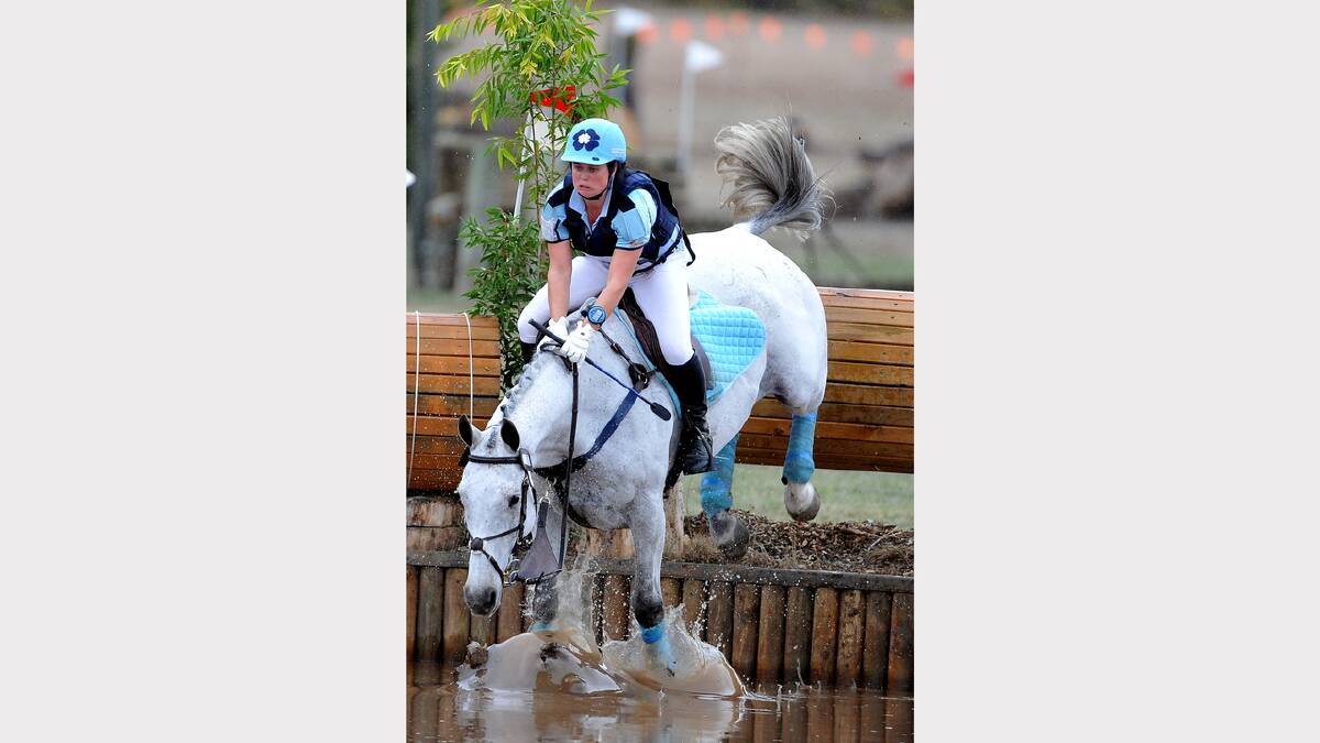 Rebekah Mcdougall on ESB Irish Patience at the Ballarat Pony Club horse trials. 