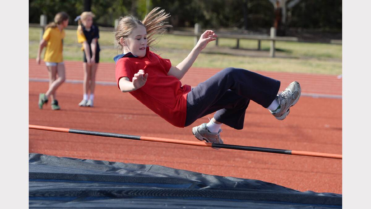 Urquhart Park Primary School's Kaeli O'Brien at the BPSSA's Sturt district track and field sports. PHOTOGRAPHER: KATE HEALY