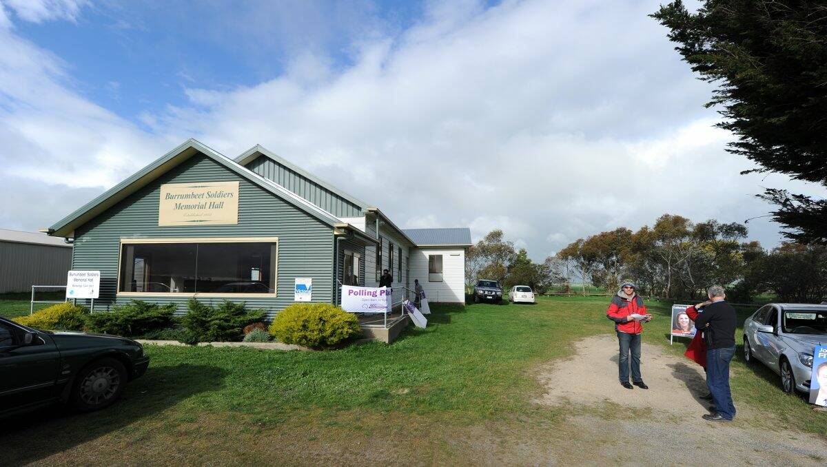 Less than 150 people cast their votes at Burrumbeet, west of Ballarat, in the 2010 election. PICTURE: JUSTIN WHITELOCK