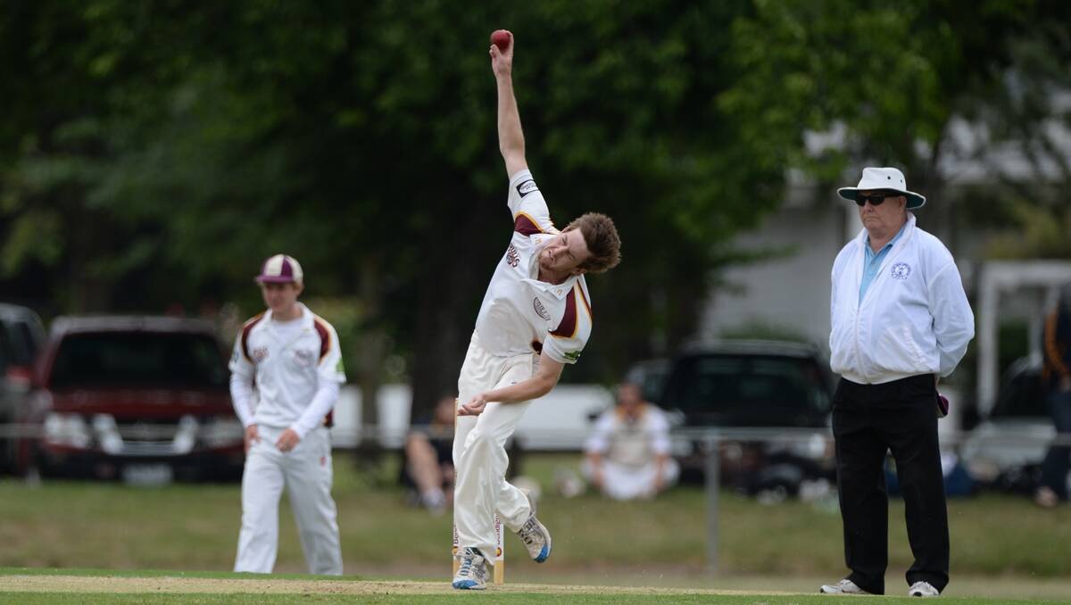 Brown Hill captain Jason Knowles took three wickets in one over at Western Oval. Photo: Adam Trafford