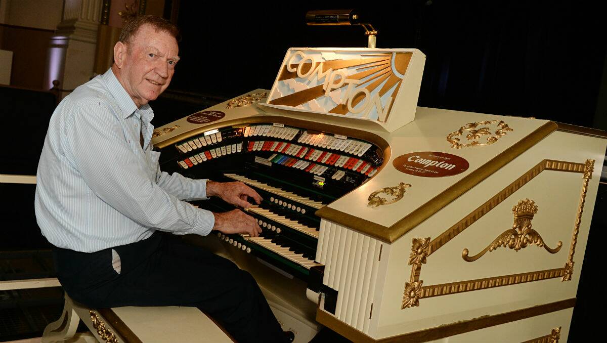 Howard Terrill practicing on the Compton Theatre Organ before tomorrow's musical. PICTURE: KATE HEALY