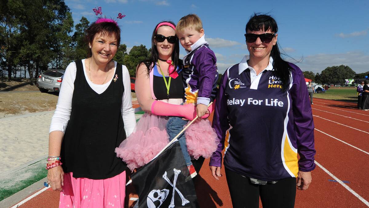 Four generations taking part in the Relay for Life, L-R: Kerre Williams, Jasmeyri Brooks, Mason Firth and Maresa Robinson. PIC: Justin Whitelock.