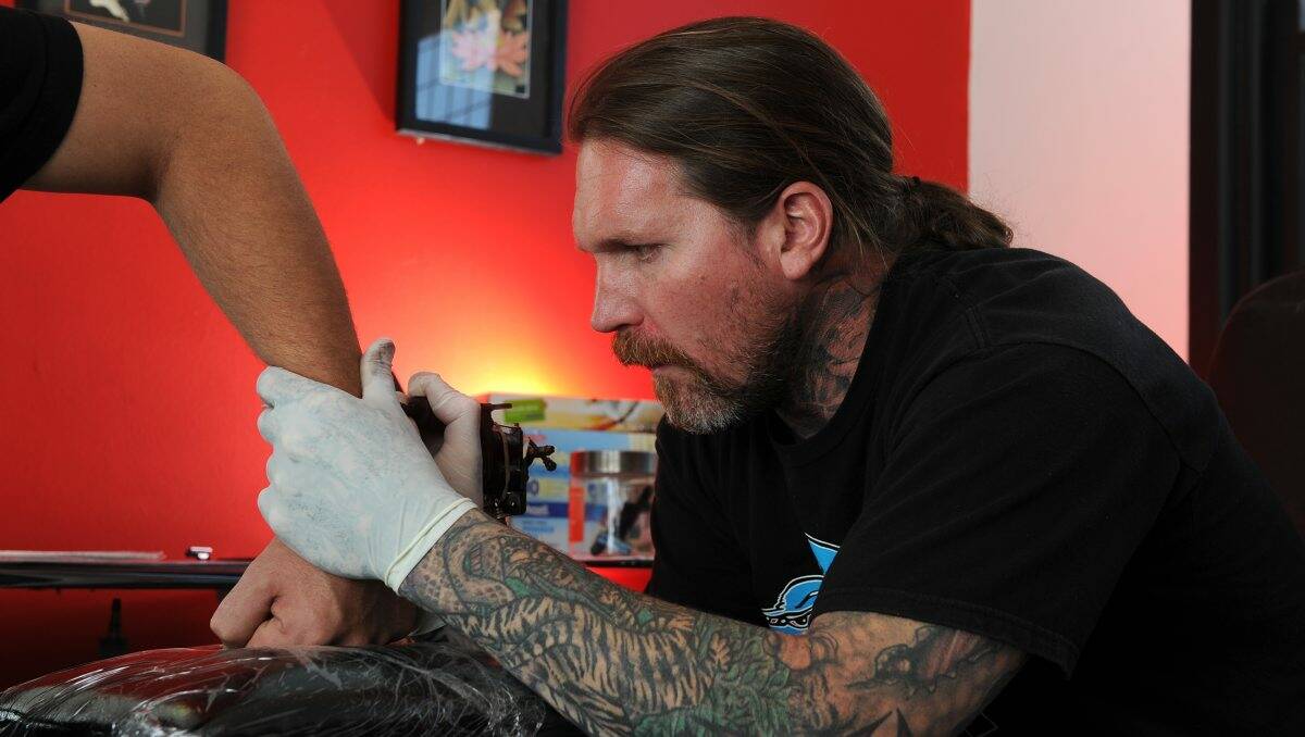 Crusty Demon Seth Enslow is in town to tattoo some of his fans. PICTURE: JUSTIN WHITELOCK