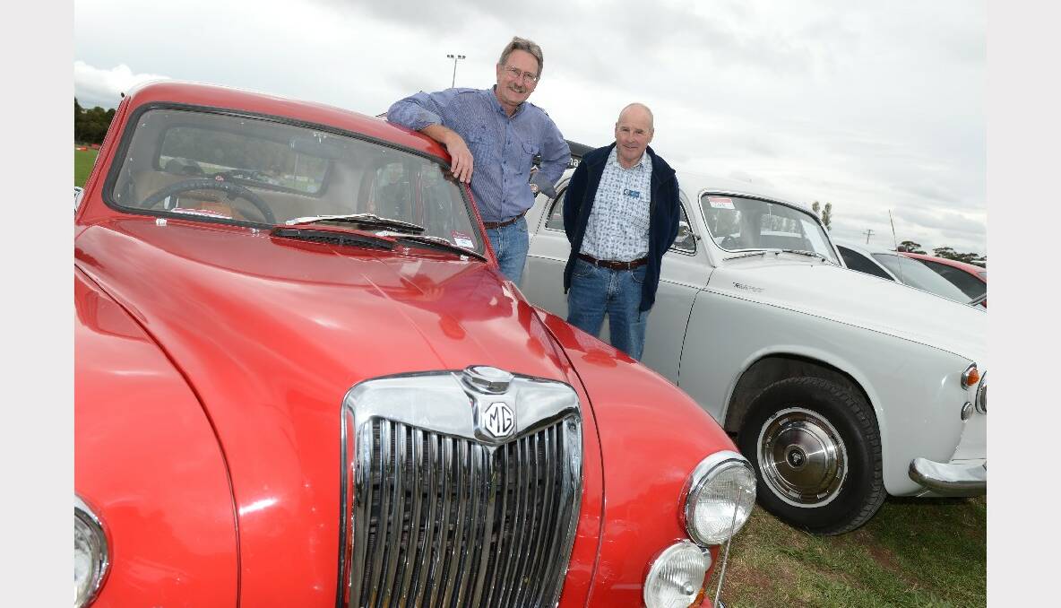 Mount Clear's Russell Ward and Springbank's Bill Harrison from the Ballarat Vinatge and Classic Car Club. PICTURE: KATE HEALY
