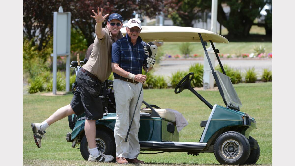 Brett Cunningham and Gavin Cunningham at Buninyong Golf Course. PICTURE: KATE HEALY. 