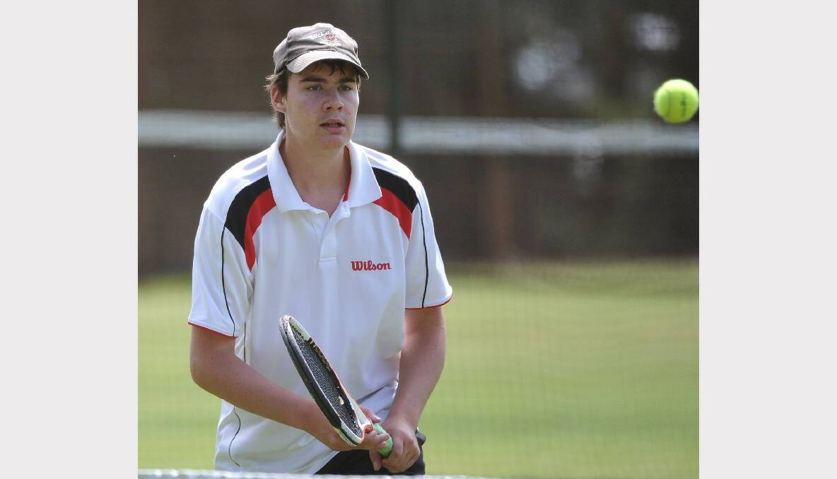 Mount Prospect tennis, A grade pennant. St Augustines Silver's Jacob Mills. PICTURE: LACHLAN BENCE