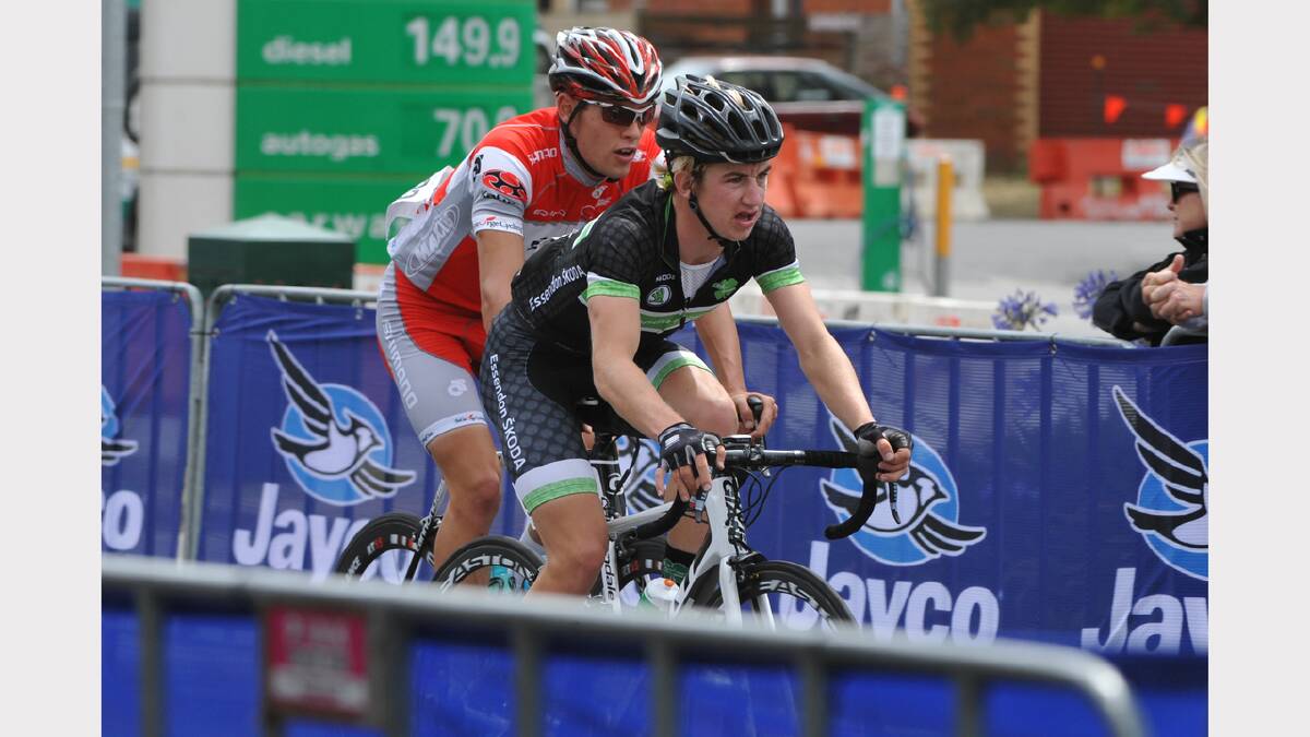 Jared Triggs behind Liam White. PICTURE: KATE HEALY