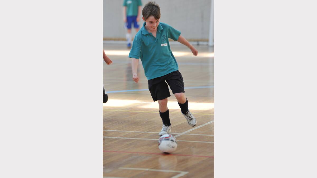 Futsal junior grand finals. Caledonian v Go Girls. Caledonian's Grant Bernard. PICTURE: LACHLAN BENCE.