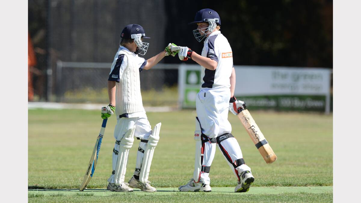 Under-14 cricket. Brown Hill v Ballan. Dylan Graham and Ben Loughnane (Ballan). PICTURE: KATE HEALY 