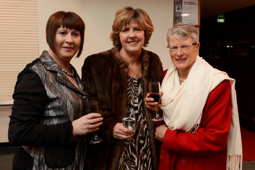 Ballarat Wine Show presentation dinner. Left to right: Joy Wolstenholme, Irene McIntosh and Barb Glass. PICTURE: ADAM TRAFFORD