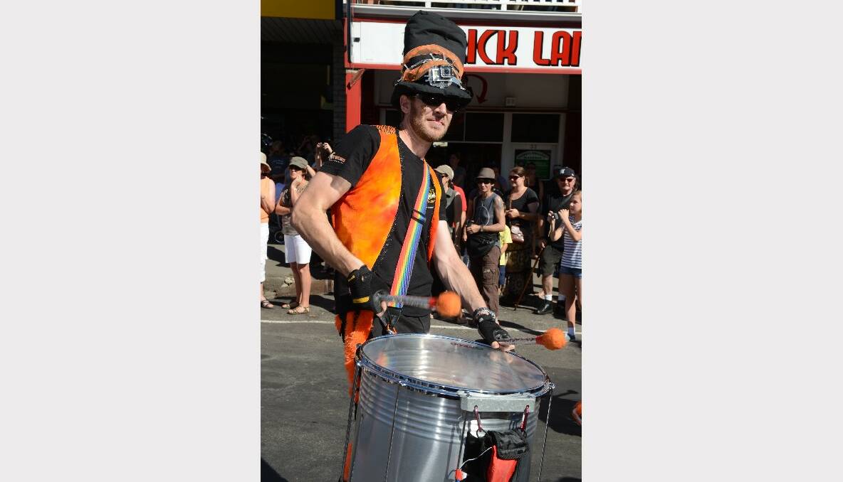 Glen Watkins of Wasamba, Freo's Carnival Drummers. PICTURE: KATE HEALY