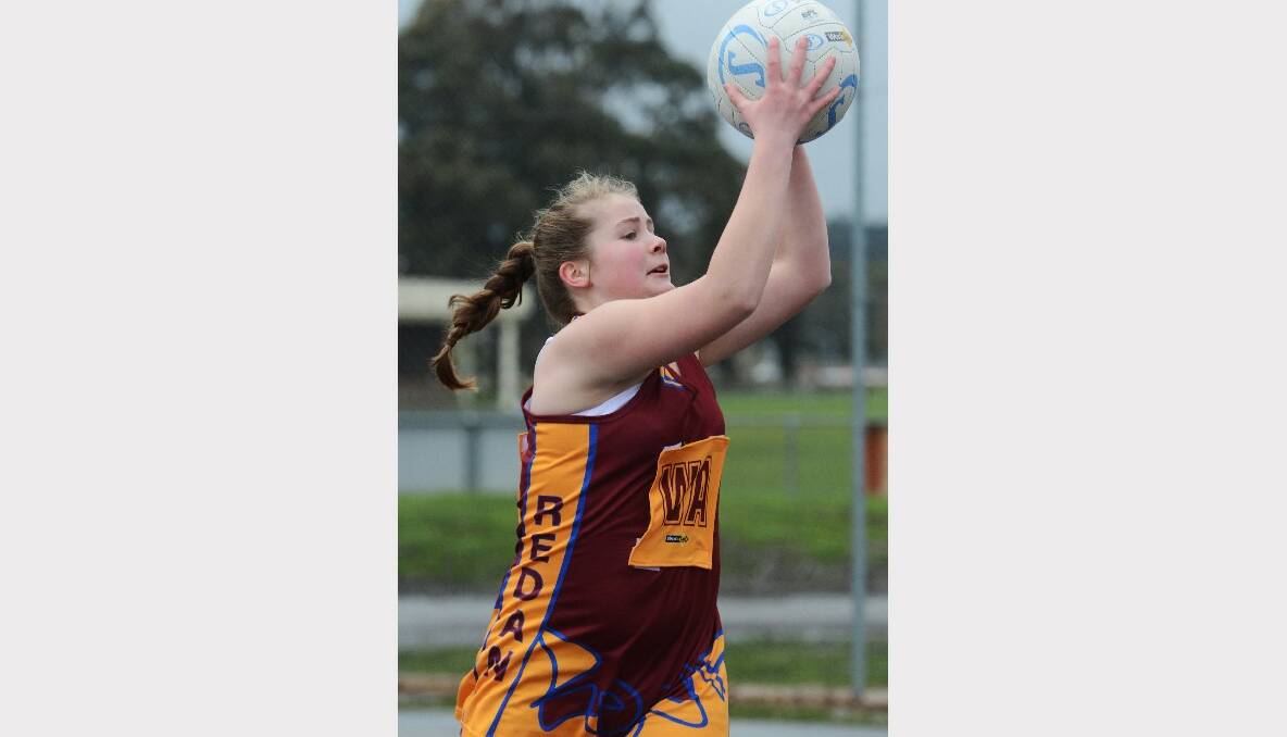 Redan's Laura Cole in the U/14 match against Lake Wendouree. PICTURE: KATE HEALY.