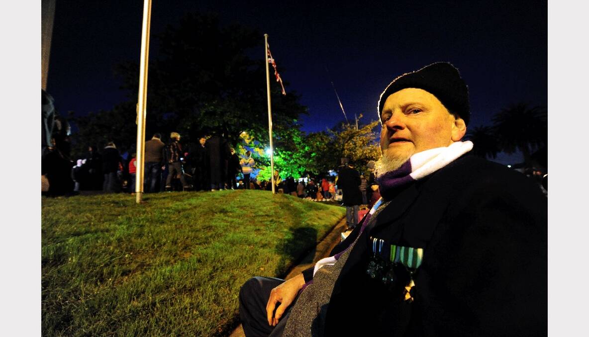Malaya and Vietnam Veteran Bill Card. Thousands have attended this year's Anzac Day dawn service at the Cenotaph in Sturt Street. PICTURE: JEREMY BANNISTER