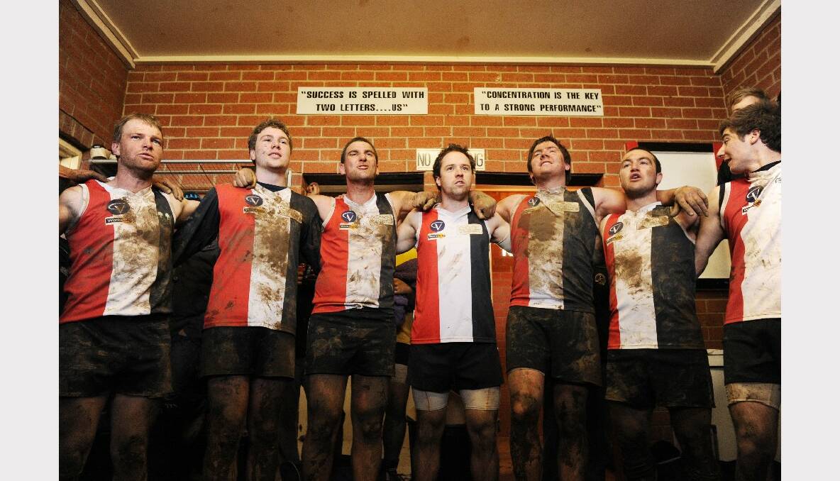 Creswick Football Club in the rooms after the match. PICTURE: JUSTIN WHITELOCK. 