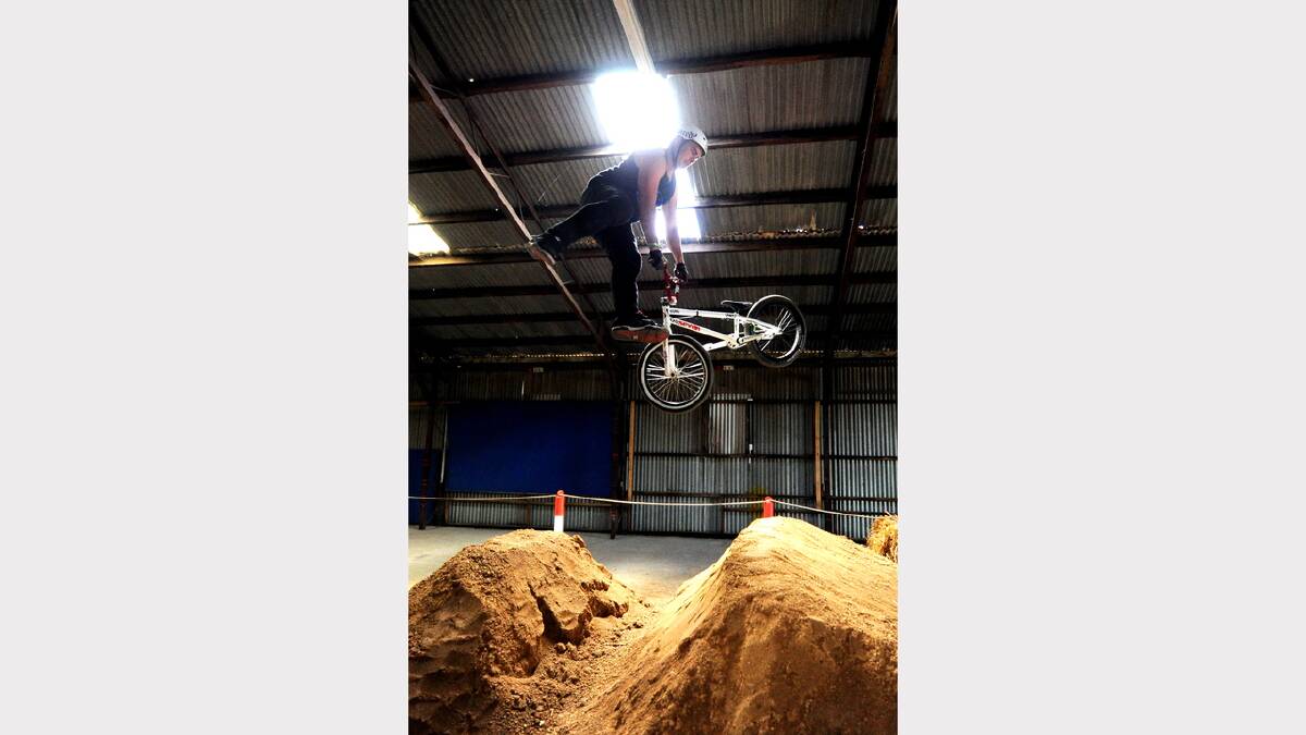 Nick Merlo (Ballarat's Finest BMX) puts in some last minute practice jumps. PICTURE: JEREMY BANNISTER. 