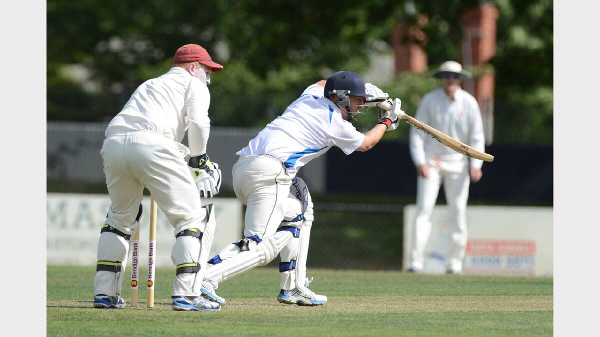 Cricket club firsts between Golden Point and Wendouree. Heath Pyke (Wen) and Peter Appleton (GP). PICTURE: KATE HEALY. 