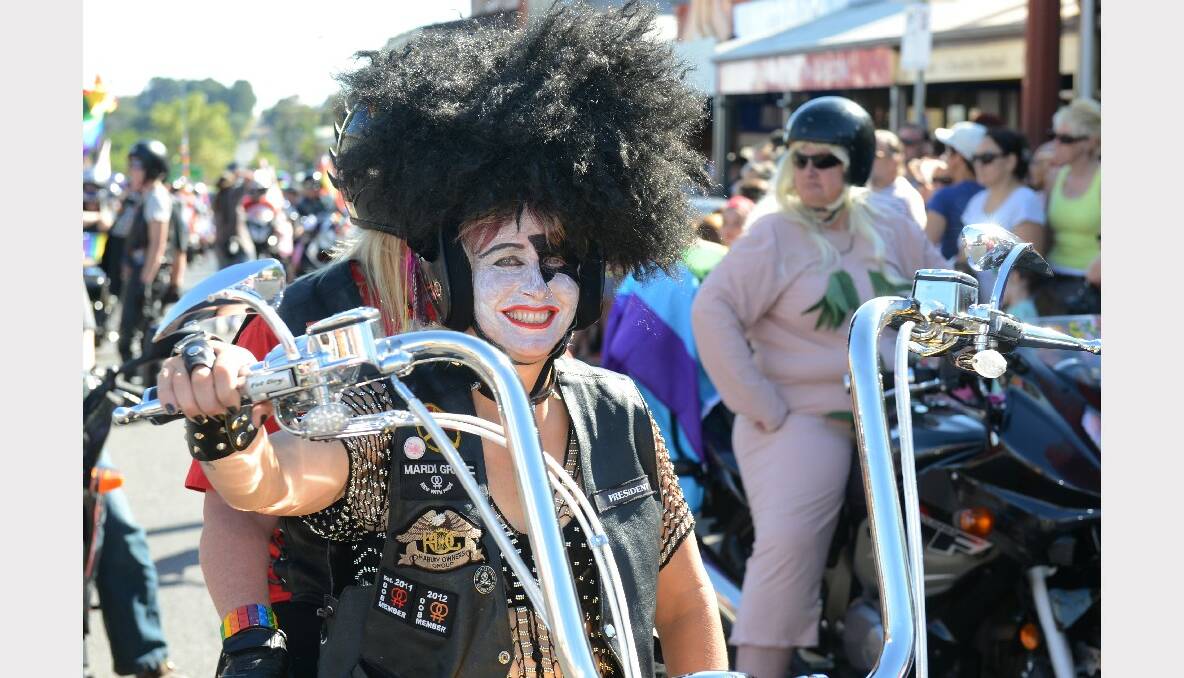 Chrissy Wells of Melbourne Dykes on Bikes. PICTURE: KATE HEALY