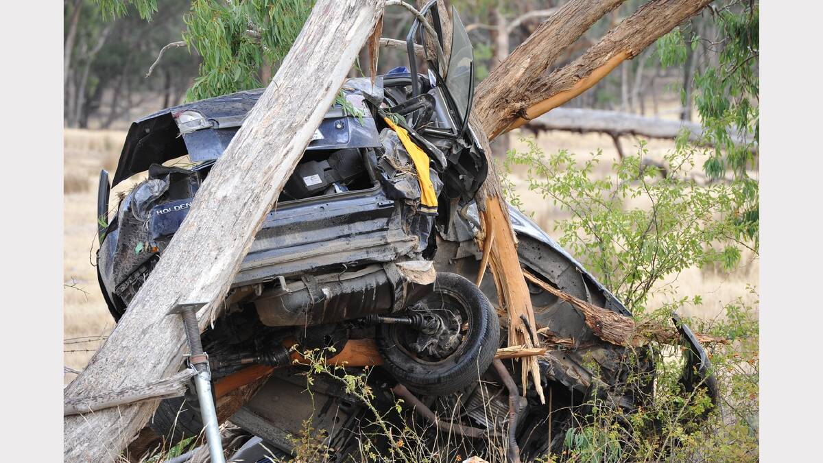 A man has died in this collision near Beaufort this afternoon. PICTURE: LACHLAN BENCE