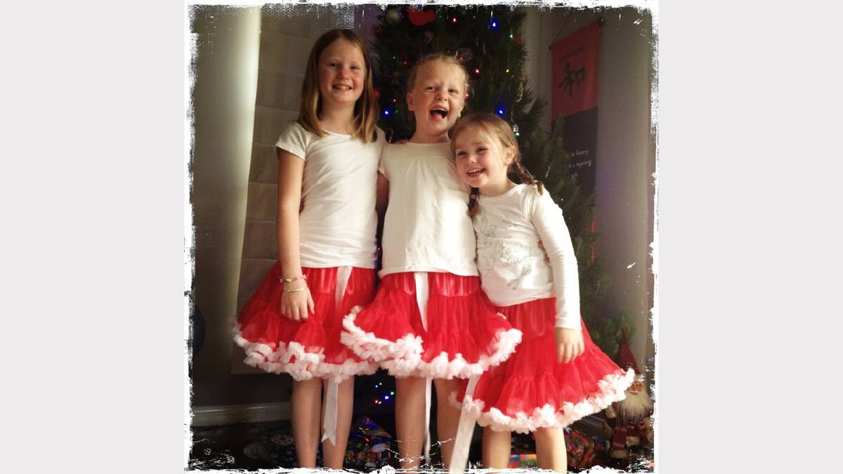 Dressed in unison, Keylah, 8, Aleesha, 7, and Brylee Walker, 4, are this week’s winners of The Courier’s Santa’s Little Helpers assignment. Submitted by reader Karen Walker. 