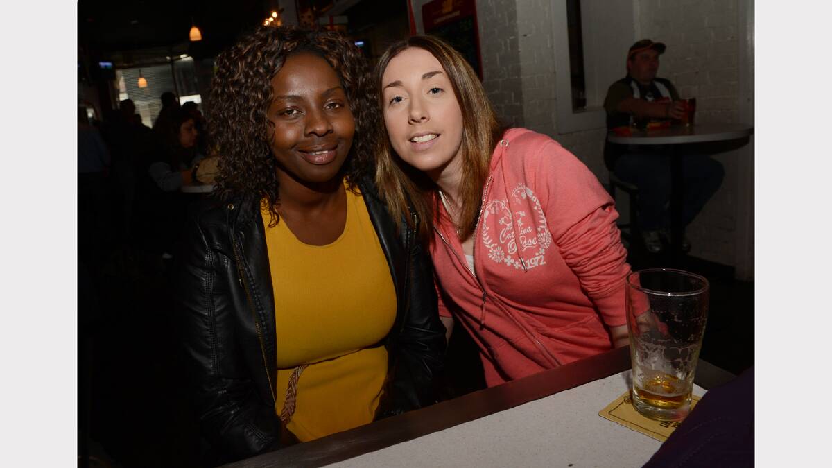 Abby with friend Rachel Locke at JDs Sports Bar. PICTURE: ADAM TRAFFORD