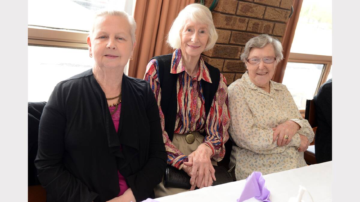 Val Ryan (Wendouree), Val Taylor (Serbastopol) and Ruth Smith (Redan). PICTURE: KATE HEALY. 
