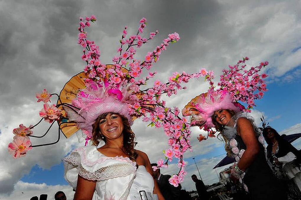 Contestants in Fashions on the Field, Oaks Day 2010. Photo: Justin McManus