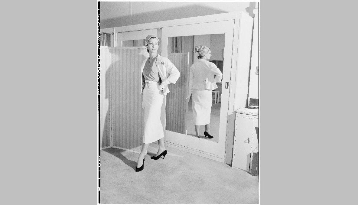 Dresses by Australian fashion designers, 1957. Photo: National Archives of Australia