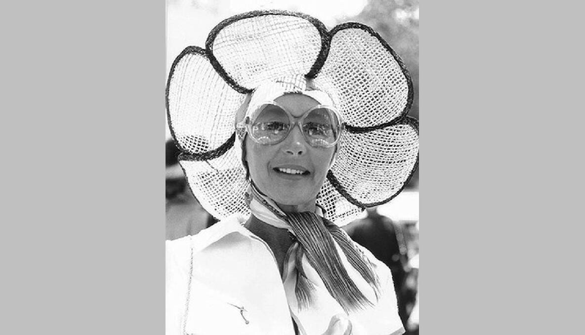 A punter wears a floral-inspired hat at the Spring Carnival, 1979. Photo: Fairfax Archives