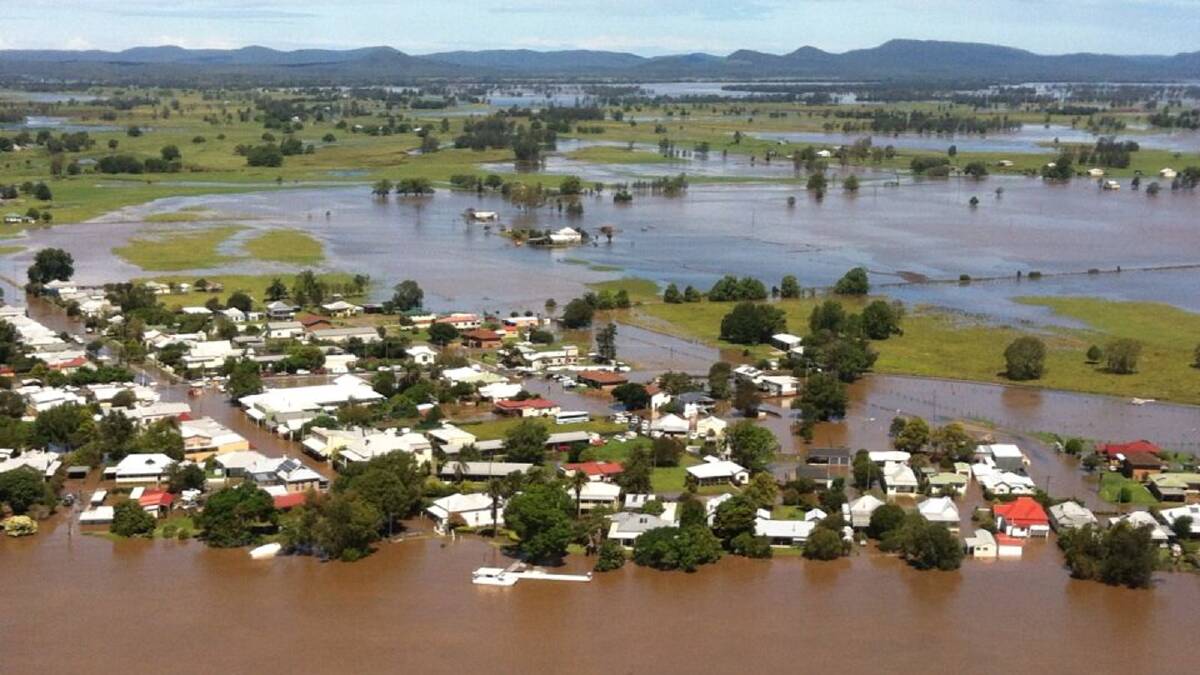 Ulnarra where the levies have seen water over the top. Photo: Barry O'Farrell via Twitter