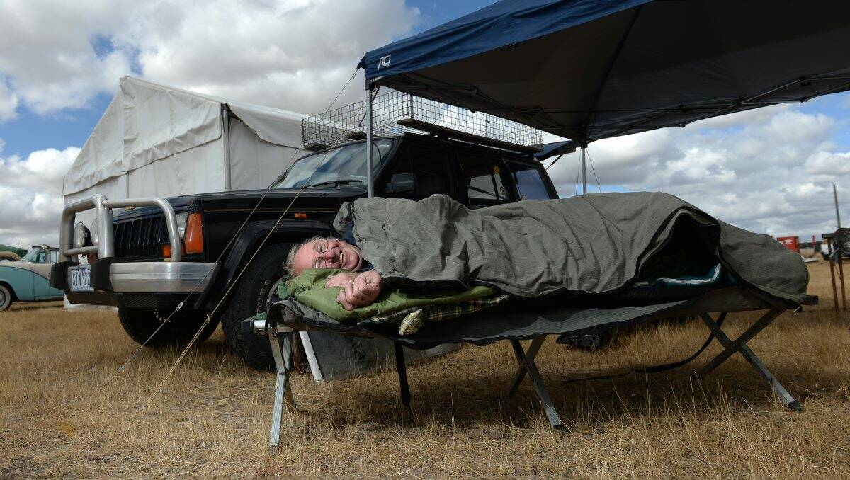Andrejs Jaunzemis of Ferntree Gully is ready to camp out.