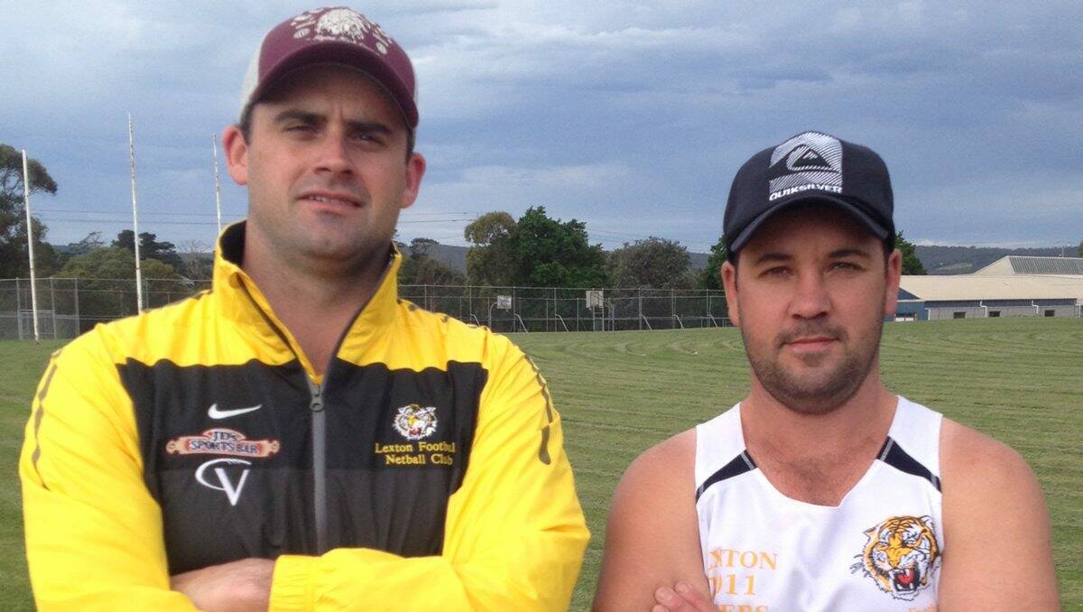 Senior coach Shane Fisher and reserves coach Dave Impey.