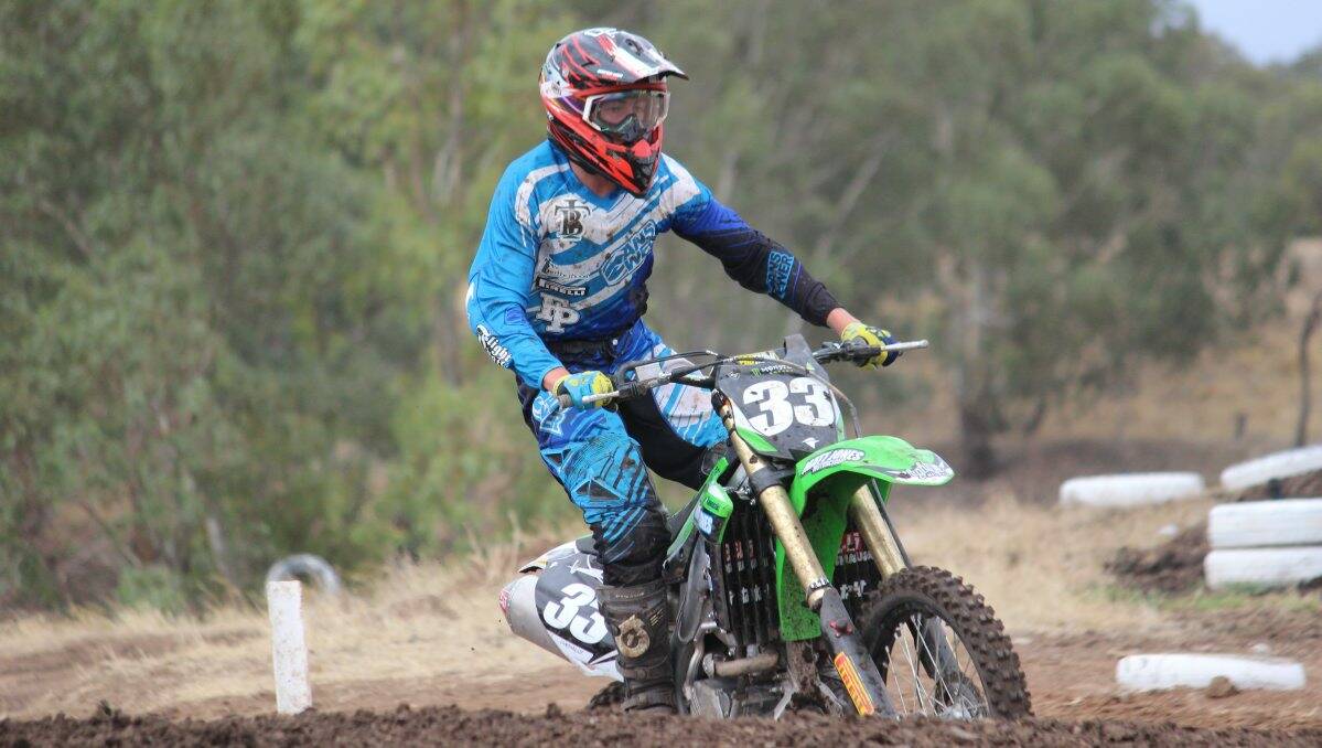 Ballan’s Jesse McNally on his bike during the Victorian Senior Motocross Championships at the weekend.