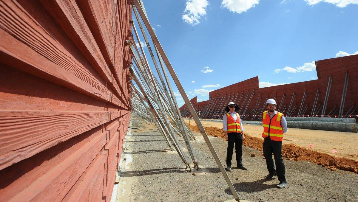 Western Highway project director Michael McCarthy beside part of the highway duplication.