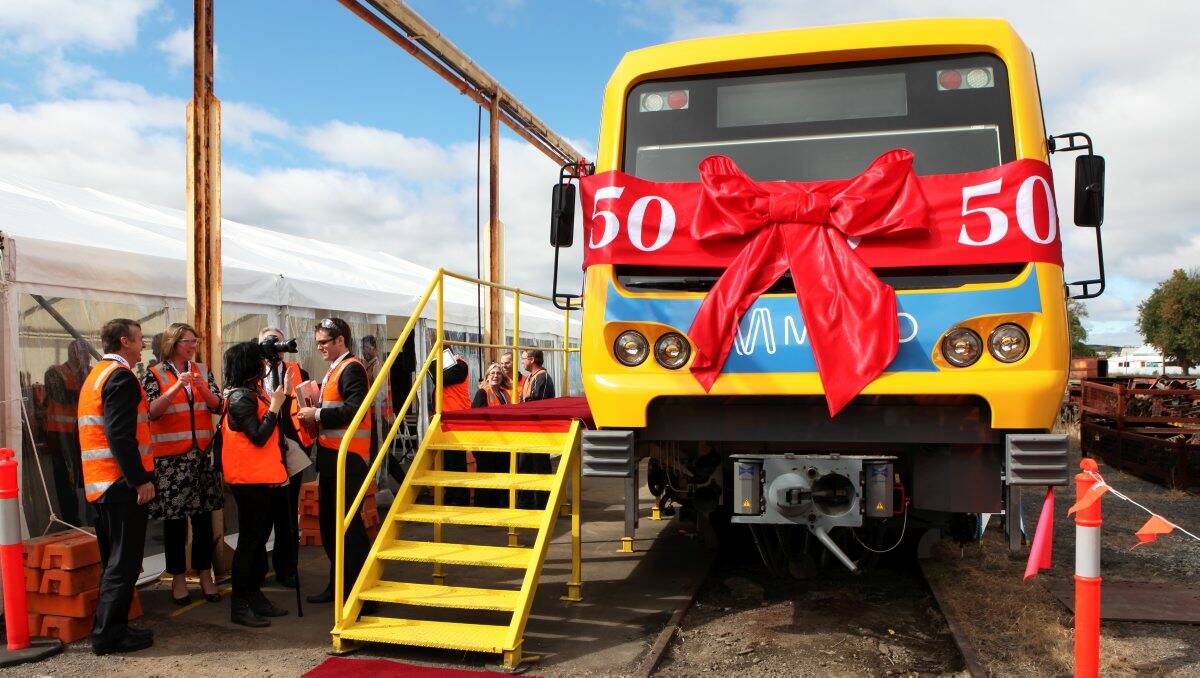Redundancies: The launch of the completion of the 50th X’Trapolis train last year, now followed by job losses at UGL. PICTURE: ADAM TRAFFORD