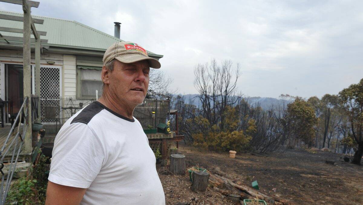 Fire came within metres of Doug Braddy's home.