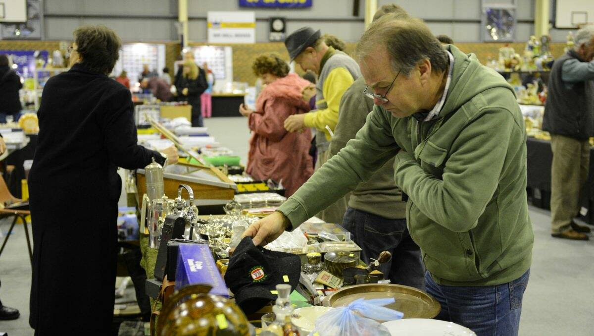 Brian Evans checking out some items at the Collectables Fair last year.