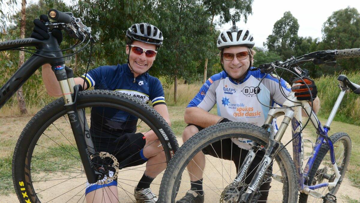Ballarat Sebastopol Cycling Club president Phillip Orr and Antanas Spokevicius are looking forward to the mountain bike event as part of the Ballarat Cycle Classic. PICTURE: KATE HEALY