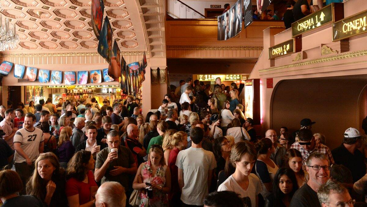 Crowds pack the foyer & stairs on Regent Cinemas for this years boxing day blockbuster The Hobbit.