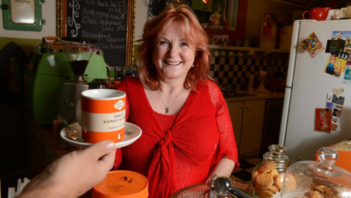  On suspension: The Church Retro Cafe owner Noreen Lynch is offering a ‘suspended’ coffee deal at her Albert Street cafe. PICTURE: KATE HEALY