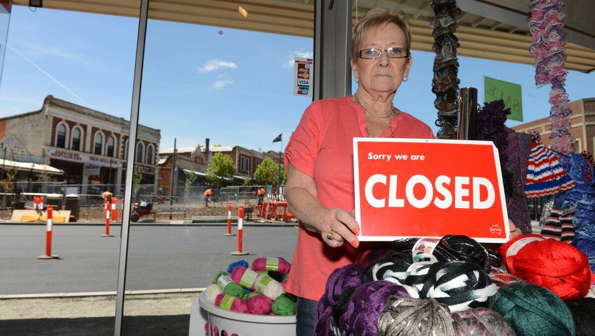 STRUGGLING: The Work Basket owner Thelma Anstis fears her business will have to close due to the works at Bakery Hill. PICTURE: KATE HEALY