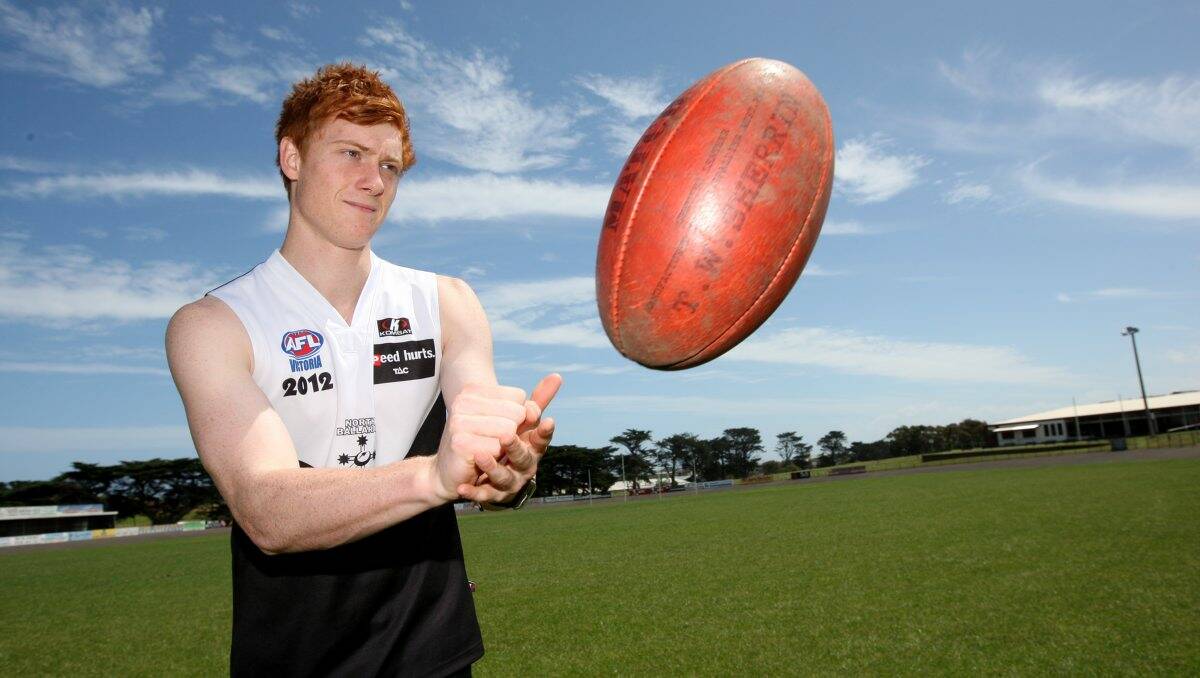 Debut: North Ballarat Rebel Louis Herbert, pictured, makes his senior VFL debut as the North Ballarat Roosters’ 23rd man against Essendon tomorrow. Former Melbourne-listed Lucas Cook will also debut.