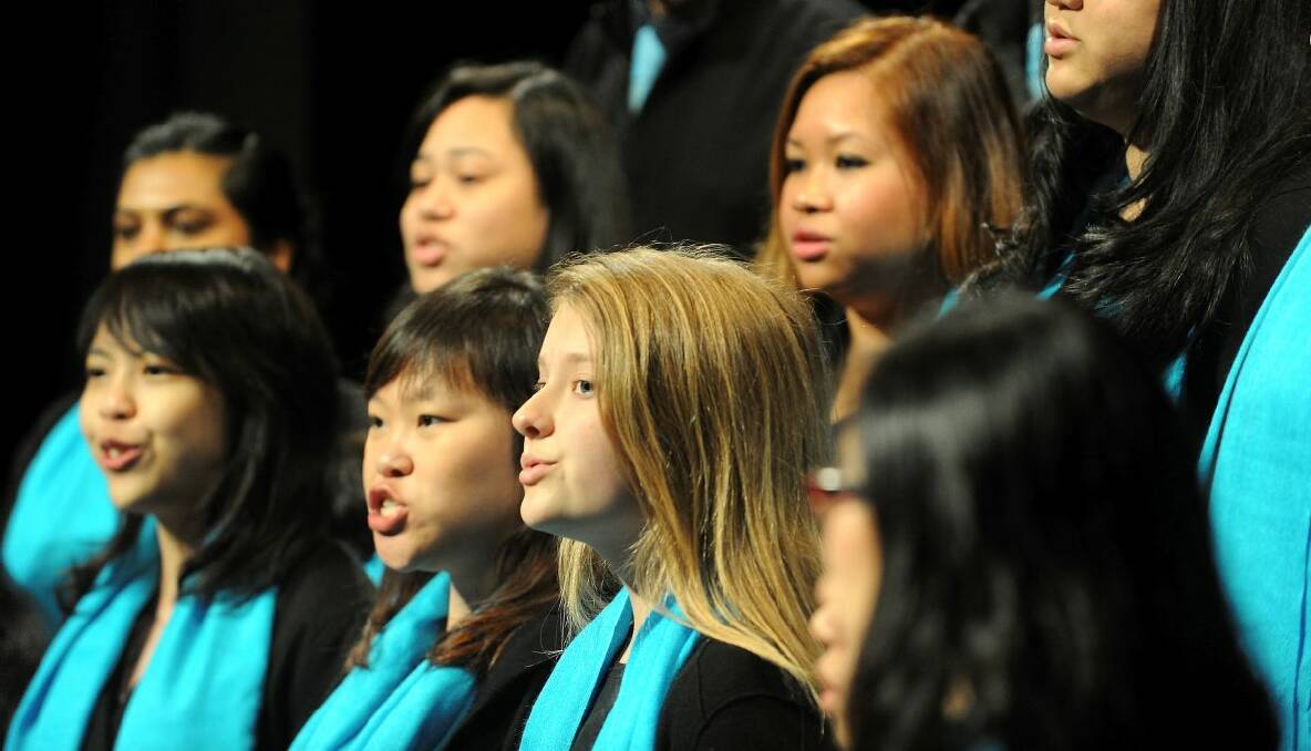 Choir: The St Francis Youth Choir performs yesterday. PICTURE: JEREMY BANNISTER