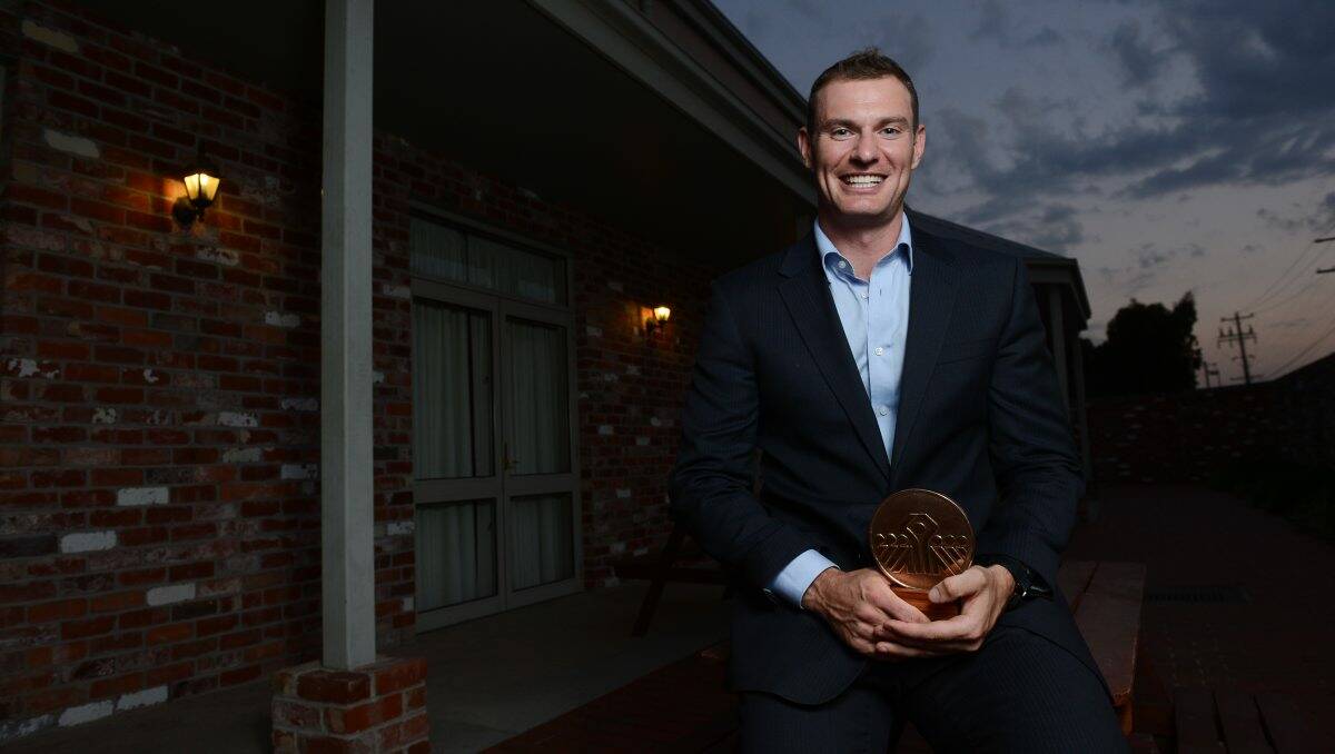 Surprise winner: Olympic rower and law student James Marburg says he was surprised to win the Hollioake Medallion for Ballarat team player of the year last night. PICTURE: ADAM TRAFFORD