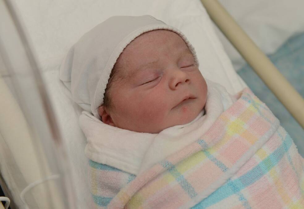 Max Joseph Edwards is the first baby born at St John of God Hospital in 2013. PICTURE: KATE HEALY