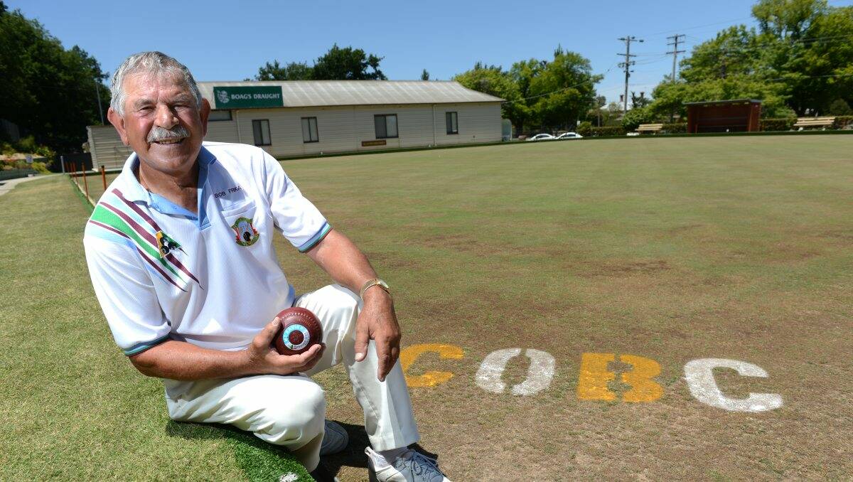 Mt Xavier veteran Bob Frka after winning the Ballarat  District Bowls Division Champion of Champions title at City Oval Bowling Club yesterday. PICTURE: ADAM TRAFFORD
