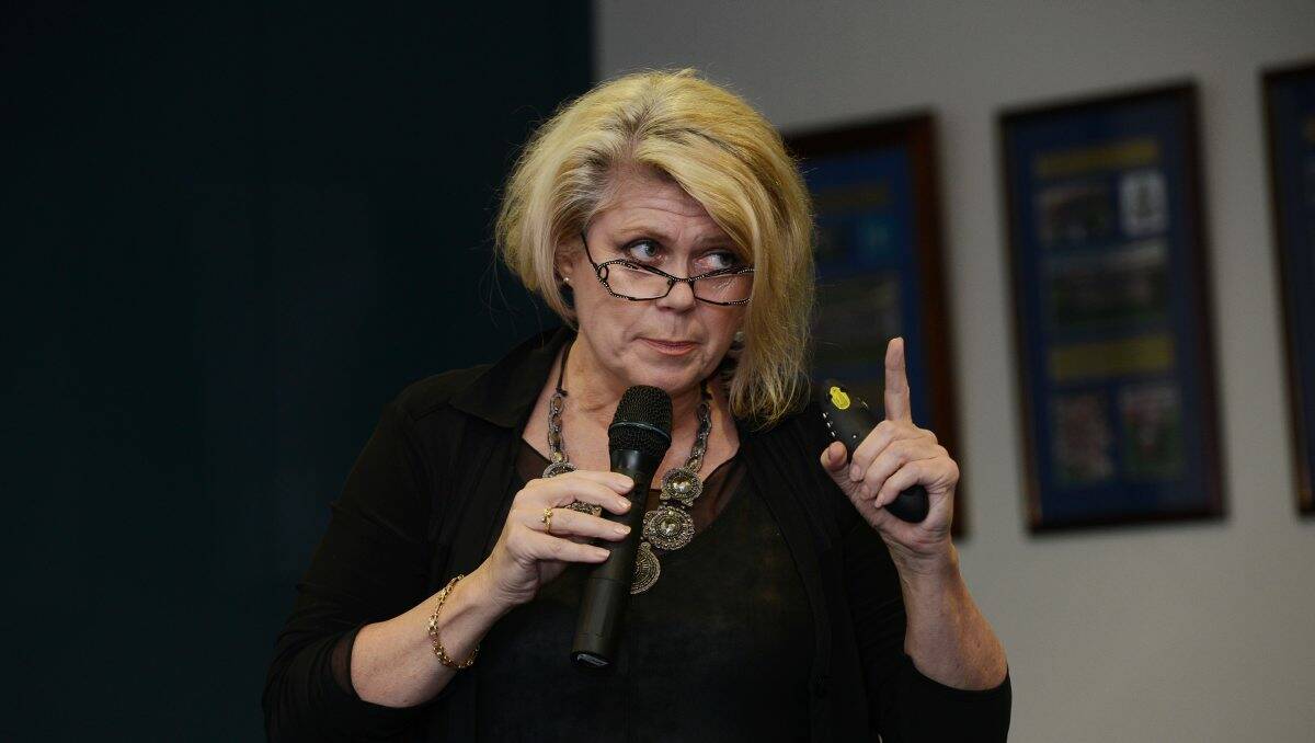 COMMUNITIES: Dr Sally Cockburn speaks at last night’s forum in Ballarat. PICTURE: ADAM TRAFFORD