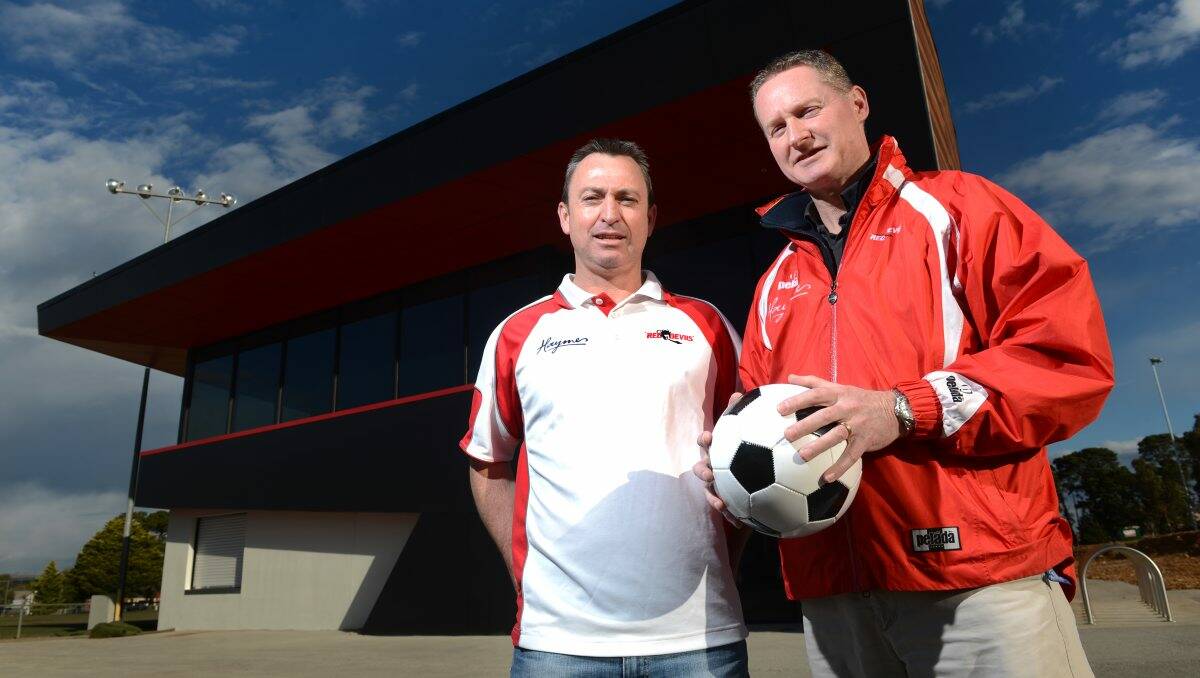 Ballarat Red Devils president James Winton and bid chairman Andrew Burgess are hoping the club can secure a spot in the National Premier Leagues Victoria competition.