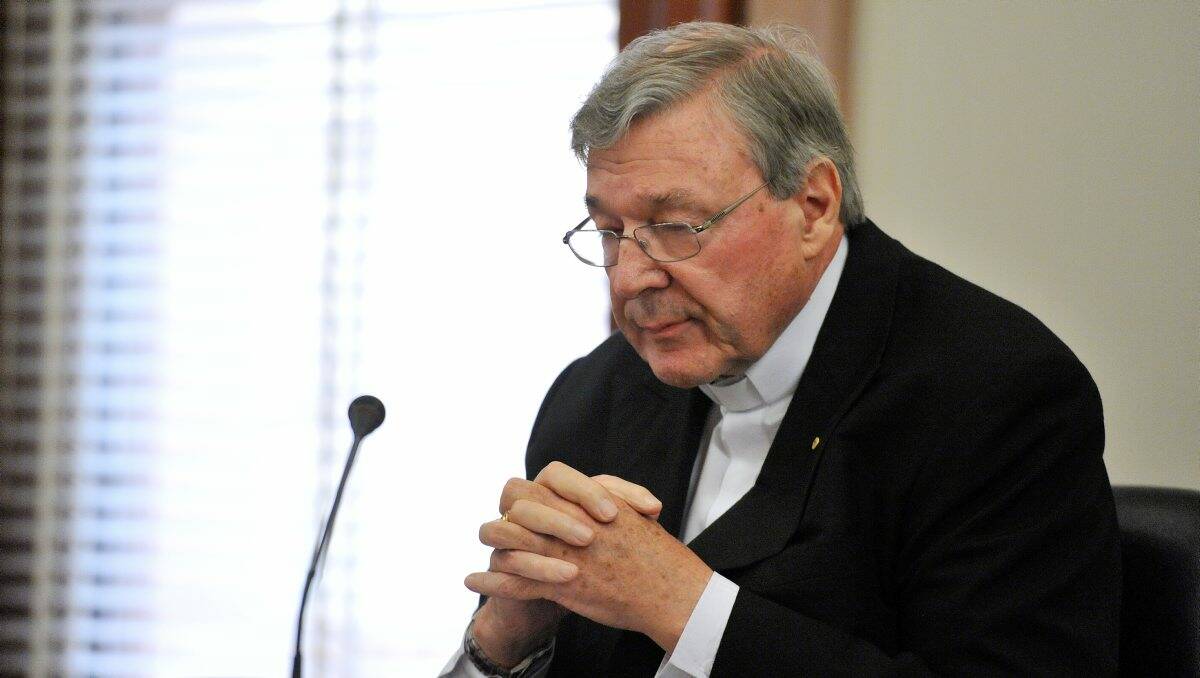 Cardinal George Pell at the inquiry yesterday.